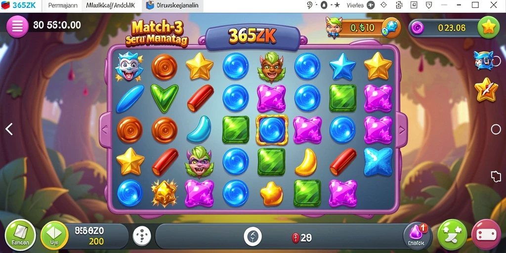 Tampilan gameplay seru 365ZK yang penuh warna.