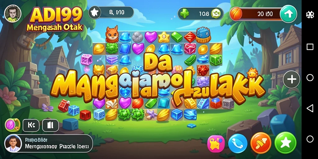 Tampilan gameplay ADI99 dengan berbagai teka-teki menarik.