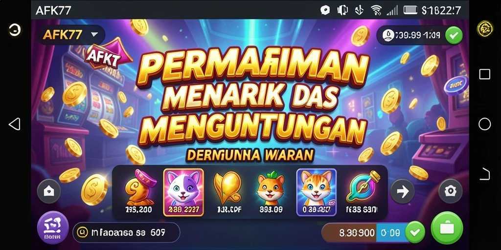 Screenshot AFK77 menampilkan gameplay Slot yang mengasyikkan dan berwarna-warni.