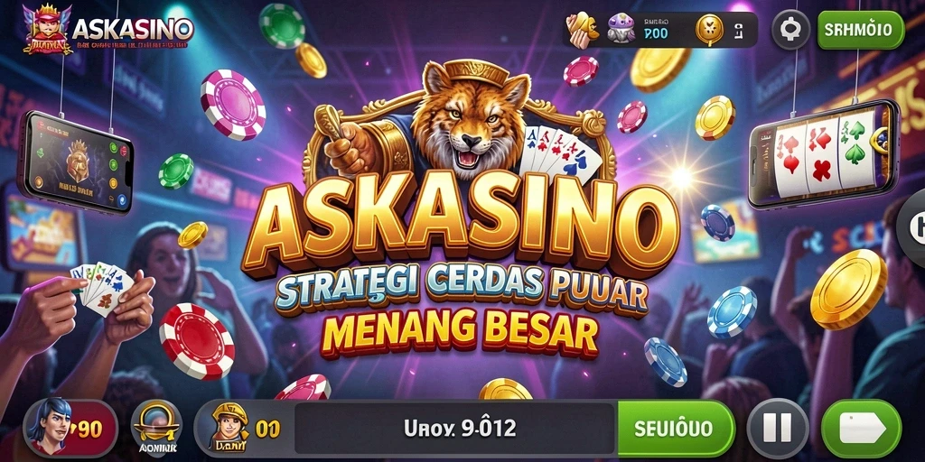 Screenshots menunjukkan pertarungan strategis epik dalam ASKASINO.