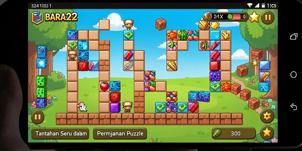 Tampilan gameplay BARA22 yang menarik dan penuh warna.