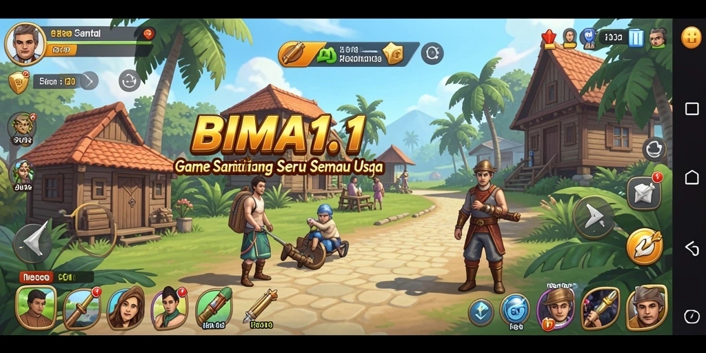 Tampilan gameplay BIMA11 yang penuh warna dan menyenangkan.