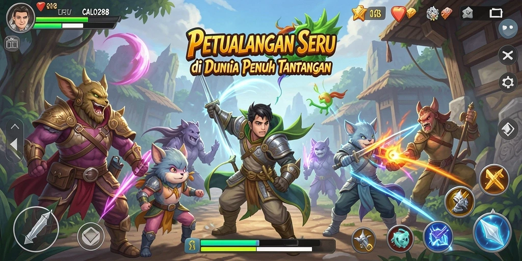 Screenshot CALO288 menampilkan aksi petualangan yang mendebarkan.
