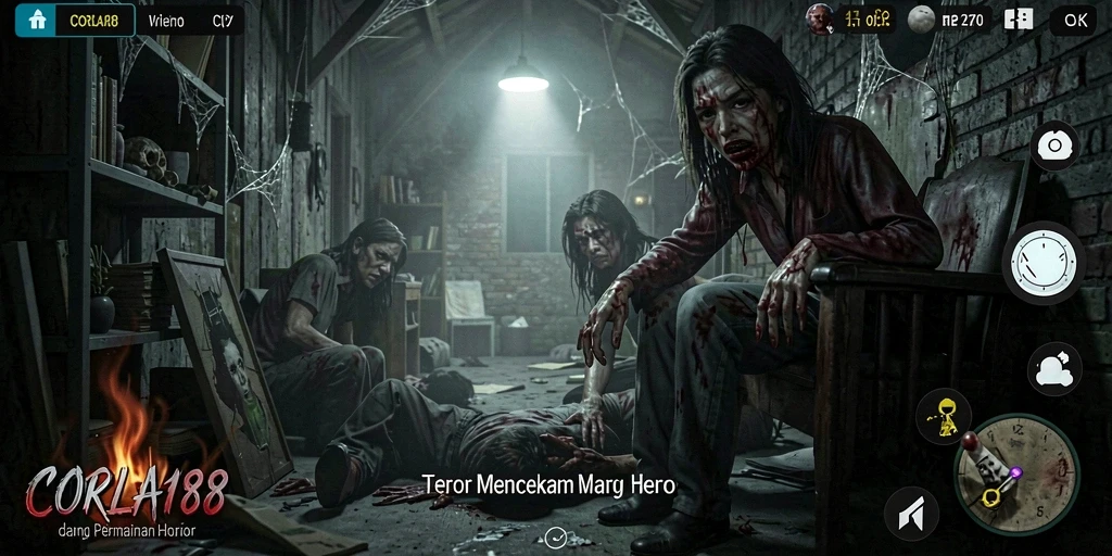 Tampilan gameplay seram dari CORLA188 yang penuh ketegangan.