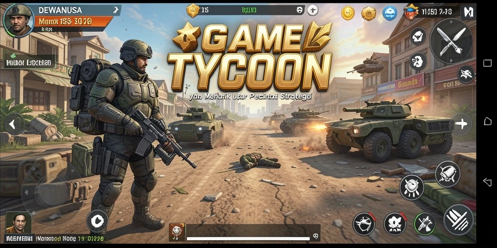 Screenshot gameplay DEWANUSA menampilkan momen penting dalam manajemen bisnis Tycoon.