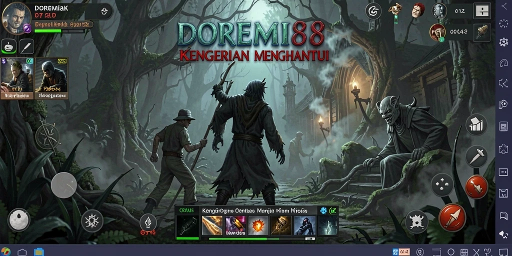 Tampilan gameplay DOREMI88 dengan nuansa horor yang kental.