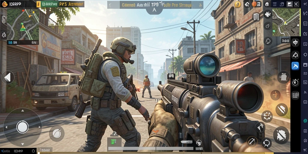 Tangkapan layar gameplay <strong>IDRRP</strong> yang menunjukkan aksi menembak yang mendebarkan.