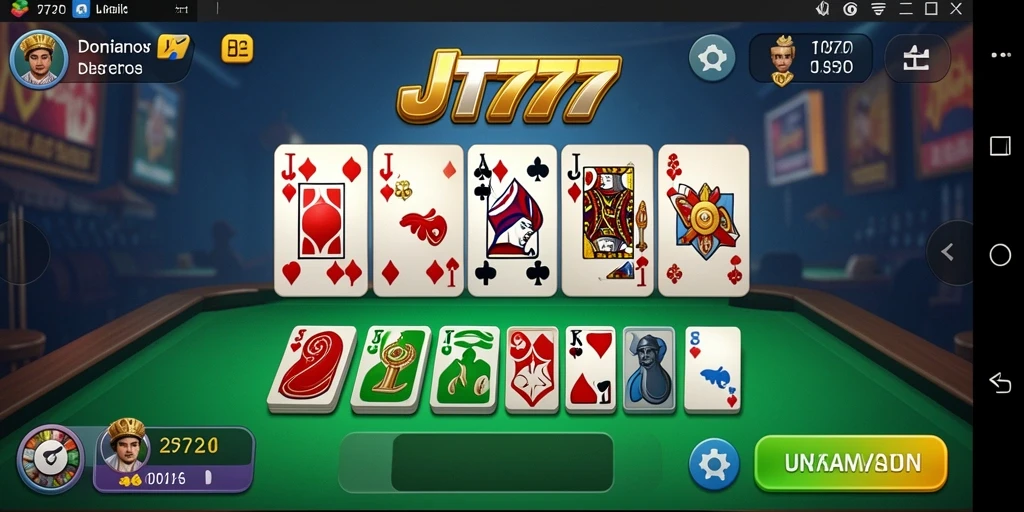Tampilan gameplay JT777 yang menarik dengan fitur Domino yang seru.