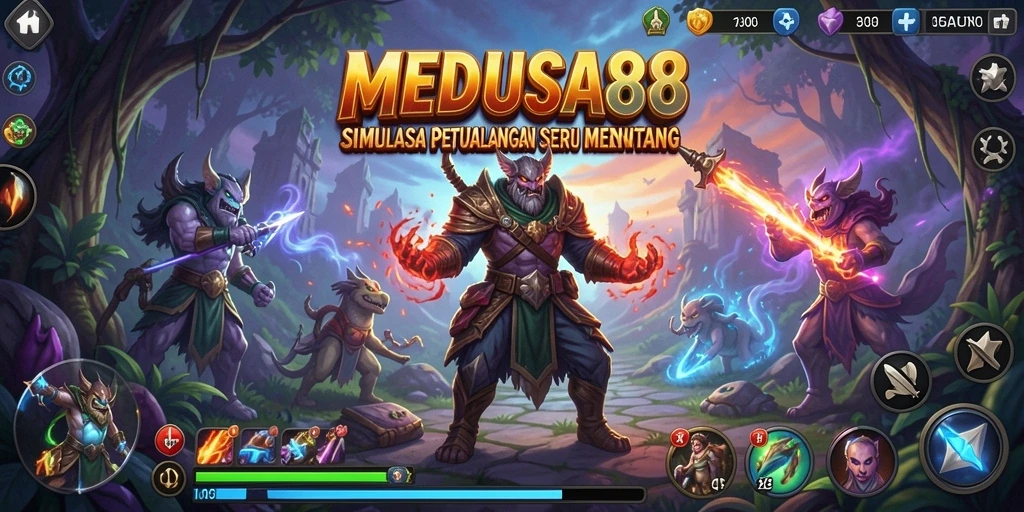 Tampilan gameplay MENUSAN SERU MEDUSA88 dengan petualangan yang mendebarkan.