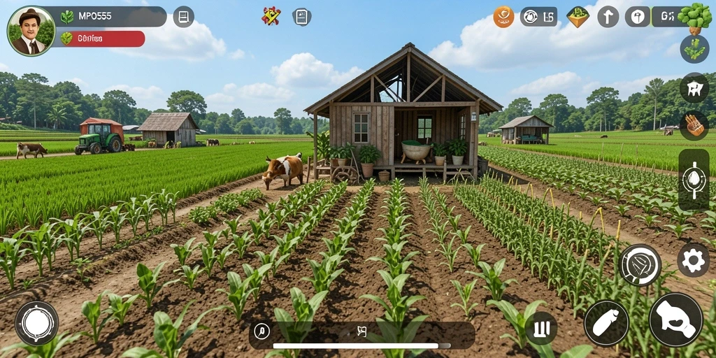 Screenshot utama MPO555 menampilkan gameplay bertani yang interaktif dan menyenangkan.