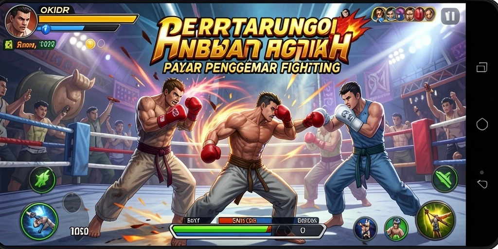 Tampilan gameplay OKIDR menampilkan pertarungan seru antara karakter yang kuat.