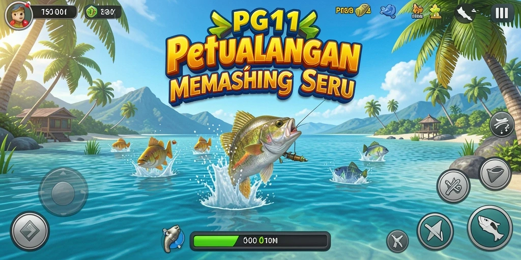 Screenshot utama PG11 menampilkan gameplay memancing yang mendebarkan.