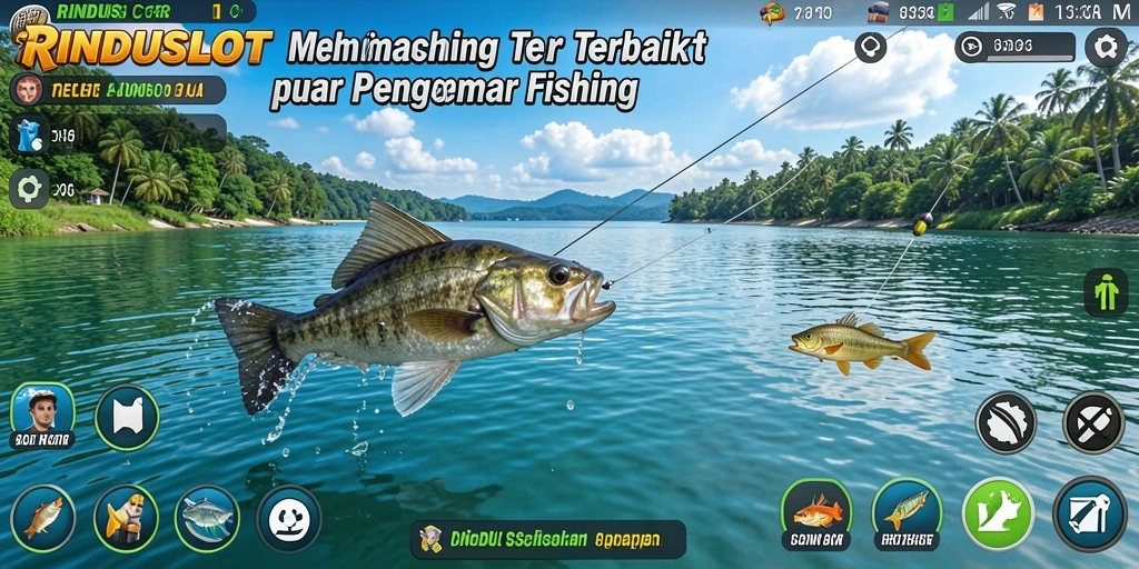 Screenshot gameplay RINDUSLOT menampilkan suasana memancing yang menakjubkan.