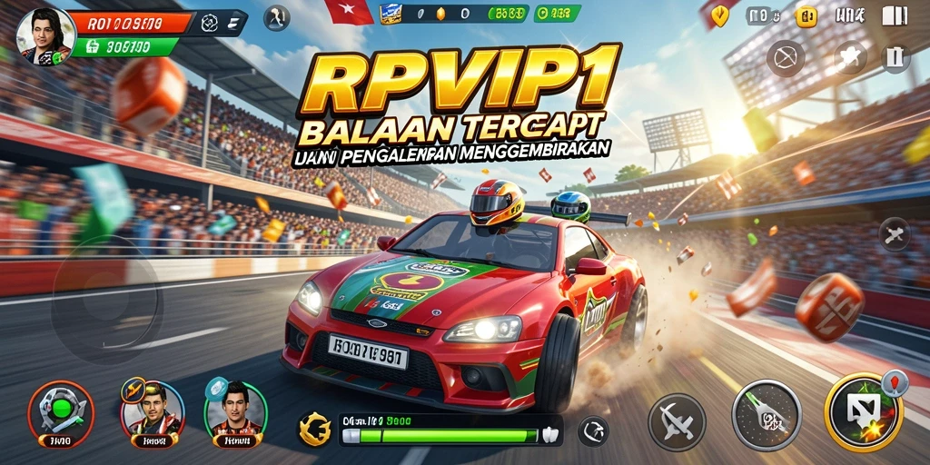 Gameplay balapan RPVIP1 yang mendebarkan dan seru.