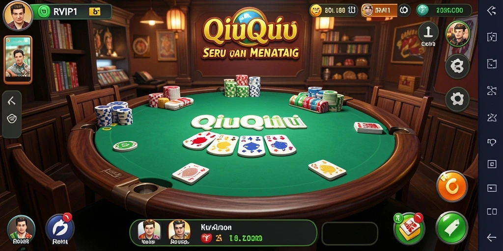 Tampilan gameplay QiuQiu di RVIP1 yang seru dan menggembirakan.