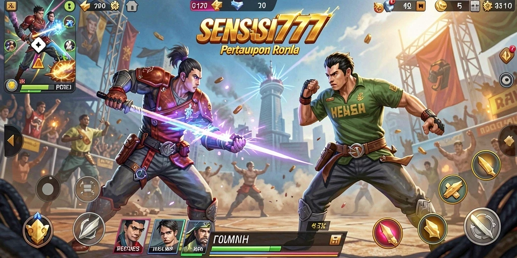 Tangkapan layar SENSASI777 menunjukkan aksi mendebarkan dalam Battle Royale.