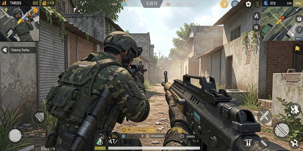 Screenshot menunjukkan gameplay yang seru dalam TAR555.