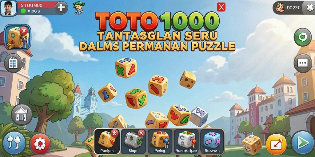 Tampilan gameplay TOTO1000 dengan berbagai tantangan Puzzle