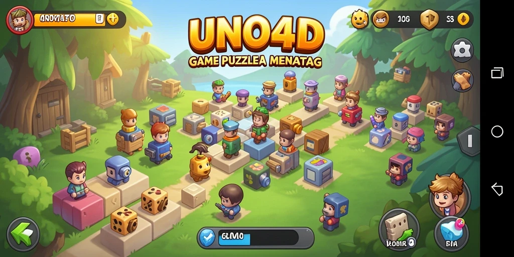 Screenshot gameplay UNO4D menampilkan tantangan puzzle yang menarik.