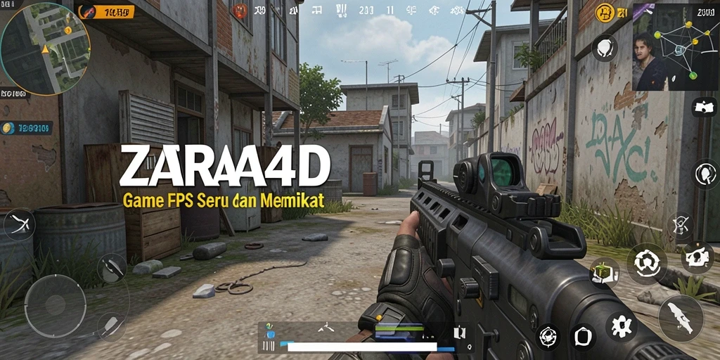 Screenshot gameplay ZARA4D menunjukkan aksi menembak yang mendebarkan.